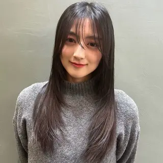 ロング 縮毛矯正・似合わせ タナカ レイヤのヘアスタイル