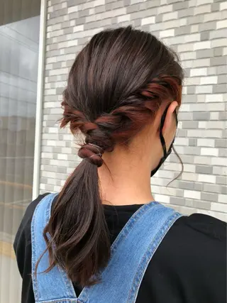 ロング カラー ヘアアレンジ 🎀tokute ナオ🧸のヘアスタイル