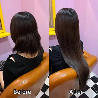 ロング シール＋ちび編み込み エクステ梅田🐨のヘアスタイル