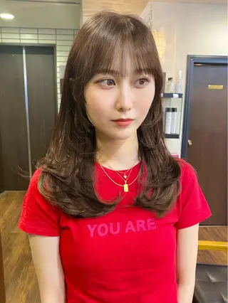 セミロング カラー 似合わせレイヤー 🇰🇷荒木洋文のヘアスタイル