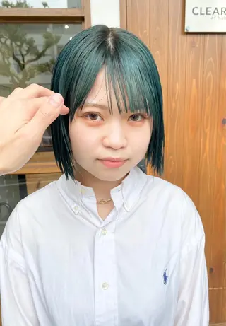 カラー クロスパーマ× 透明感カラー✂︎のヘアスタイル