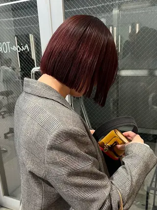 ミディアム カラー ボブ&顔まわりレ イヤー♡TOMOE♡のヘアスタイル