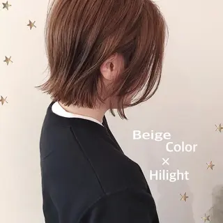 ミディアム カラー 市川 千夏のヘアスタイル