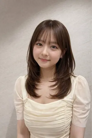 セミロング 🎀レイヤー・艶カラ ー🎀YUMEKAのヘアスタイル