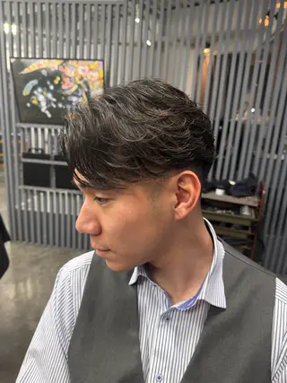 ショート パーマ メンズ 梅田/メンズパーマ /短髪/田中崇奨のヘアスタイル