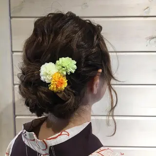 セミロング ヘアアレンジ 野崎 ひかりのヘアスタイル