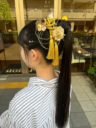 ヘアアレンジ ルナ|縮毛矯正 ×デザインカラー🥝のヘアスタイル