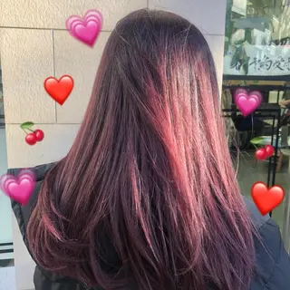 ロング カラー ヘアアレンジ TSUNA 🌙 Lim 五反田のマツエク・マツパデザイン