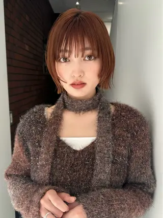 ショート カラー MINX青山店所属・結莉/ボブ/ 縮毛矯正のヘアスタイル