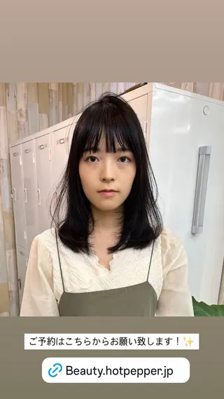 ミディアム カラー パーマ ヘアアレンジ 二ヶ月綺麗なデザイン カット/星野六三四のヘアスタイル