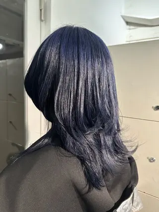 セミロング カラー ハイトーンカラー が絶対可愛い✨泰聖✨のヘアスタイル