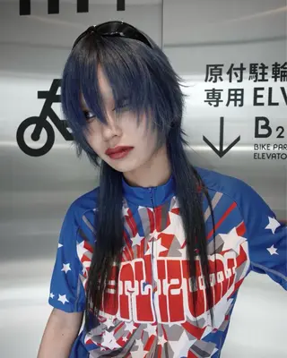 セミロング 岩下昂世/ ハイトーン/デザインのヘアスタイル