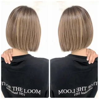 ミディアム カラー 京都大人女性ショート 徒歩1分/秋山のヘアスタイル
