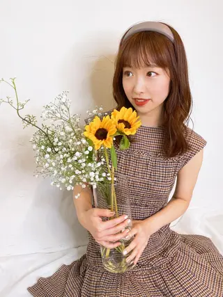 セミロング カラー ヘアアレンジ マツエク・マツパ 透明感カラー🫧ヘア セット🫧松本菜月の眉毛・アイブロウイメージ