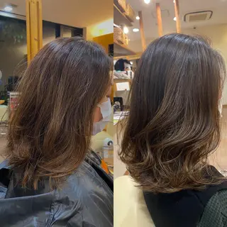 ミディアム カラー 髪質改善🥇津田 【自由が丘】【美髪】のヘアスタイル