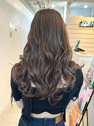 ロング カラー ブリーチ有無Wカラー メンズパーマ大成のヘアスタイル