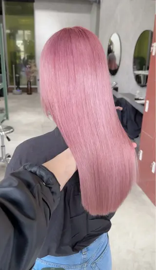 セミロング カラー 💚ブリーチカラー 指名🥇💚ユウスケのヘアスタイル