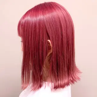 カラー ブリーチ縮毛矯正加藤 赤み無し透明感ヘアのヘアスタイル