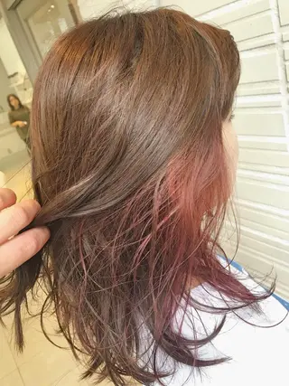 ミディアム カラー 加藤 憂のヘアスタイル