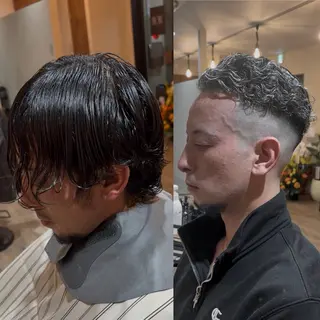 ショート カラー パーマ メンズ 黒原 将貴のヘアスタイル