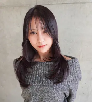 セミロング カラー HOLON池袋所属・ウルフカット ハッシュカット/七海のヘアスタイル