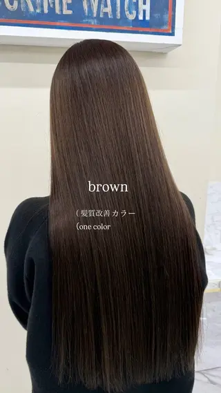 ロング カラー ワンホン×髪質改善 つのーか🩶‪🫧のヘアスタイル