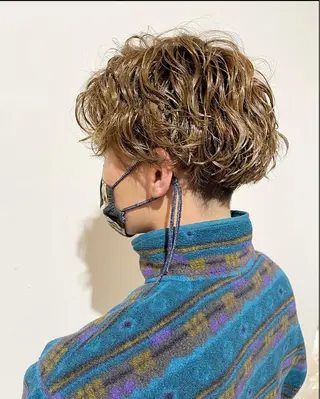 ショート カラー パーマ メンズ bloom yumaのヘアスタイル