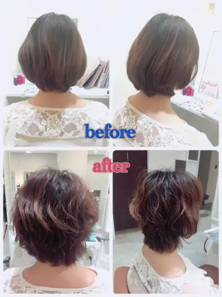 ミディアム パーマ 中本 勝彦のヘアスタイル