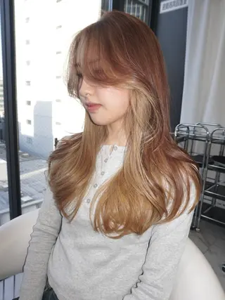 ロング カラー 名古屋ダブルカラー DEAN石川理子のヘアスタイル