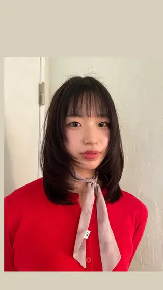 ミディアム ﾁｶｼﾂ.ｾﾞﾝ/ ﾌｳｶのヘアスタイル