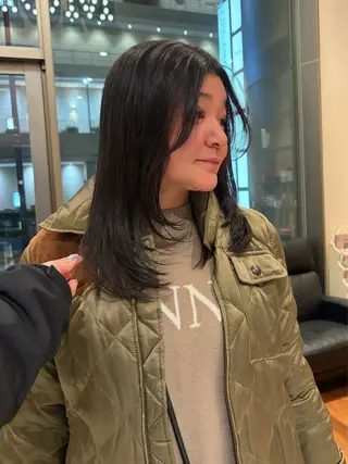 ロング ルナ｜縮毛矯正 ×デザインカラー🥝のヘアスタイル