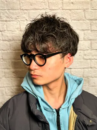 ショート カラー パーマ ヘアアレンジ メンズ メンズカット/パーマ 山崎航平💈のヘアスタイル