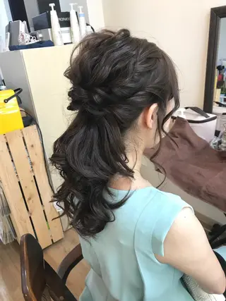 セミロング ヘアアレンジ 早朝✨ヘアセット 着付け/清水玲歌のヘアスタイル