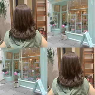 セミロング カラー 【完全個室】髪質改善 暖色カラー/山崎唯奈のヘアスタイル