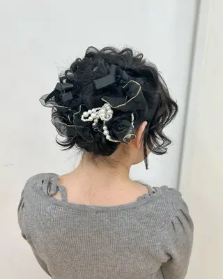 ミディアム ヘアアレンジ レイヤー/nail COCOROのヘアスタイル
