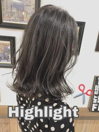 ミディアム カラー ヘアアレンジ 吉田裕太/ハイライト ダブルカラーのヘアスタイル