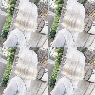 ミディアム カラー ヘアアレンジ TAKUMAブリーチ /切りっぱなし🪽のヘアスタイル