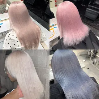 ミディアム カラー ヘアアレンジ 【🥀履歴修正🥀】 ハイトーン職人/拓真のヘアスタイル