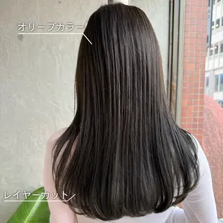 ロング カラー 縮毛矯正/ベージュ カラー🧸綾里のヘアスタイル