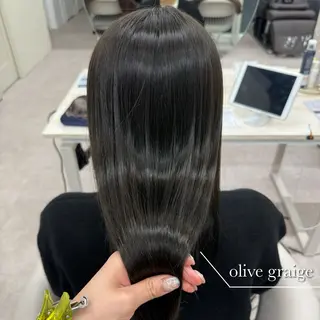 ロング カラー 縮毛矯正/ベージュ カラー🧸綾里のヘアスタイル