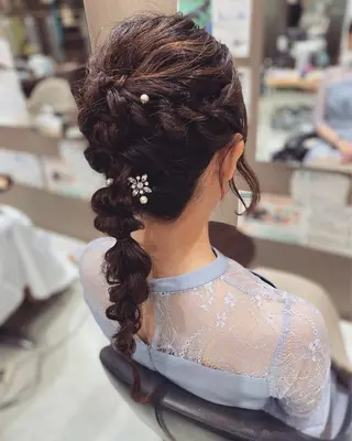 ヘアアレンジ 韓国ヘア/ヨシンモリ /髪質改善/土本遥のヘアスタイル