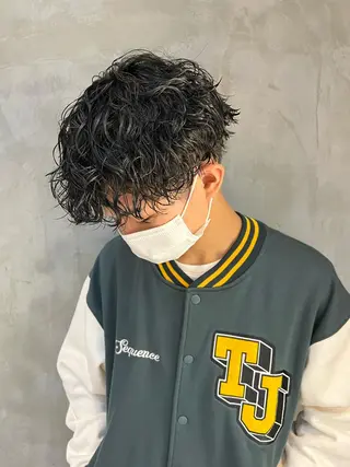 ショート パーマ メンズ 波巻きスパイラルパー マ/シャドウパーマ駿のヘアスタイル