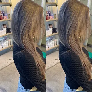 ロング カラー yoriダブルカラー 代表すがわらのヘアスタイル
