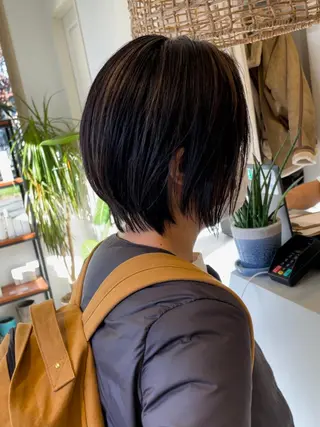 ショート カラー 白髪ぼかしハイライト 💫ミネ ヒロシのヘアスタイル