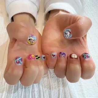 ネイル ショートネイル 森のさんぽ道のネイルデザイン