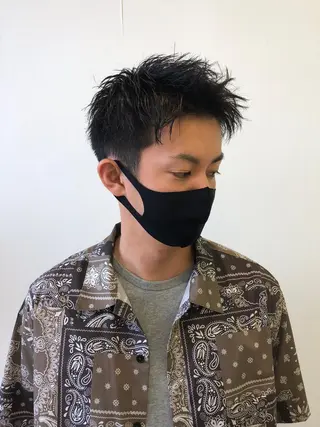 ショート カラー パーマ ヘアアレンジ メンズ ❣️倉敷❣️美髪 カラー能登一成のヘアスタイル