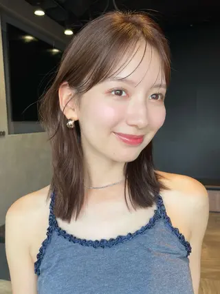 ミディアム カラー ヘアアレンジ 【柔らか透明感✨/ 似合せ前髪】大石葉月のヘアスタイル