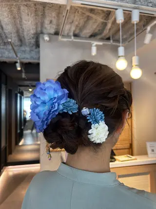 ヘアアレンジ 暖色カラー 奥村陽花のヘアスタイル