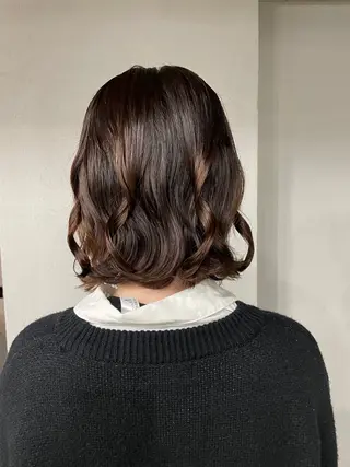 ミディアム カラー パーマ 表参道🌿赤み消し カラー/チナツのヘアスタイル