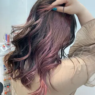 ミディアム カラー レイヤー似合わせ 透明感カラーりきやのヘアスタイル